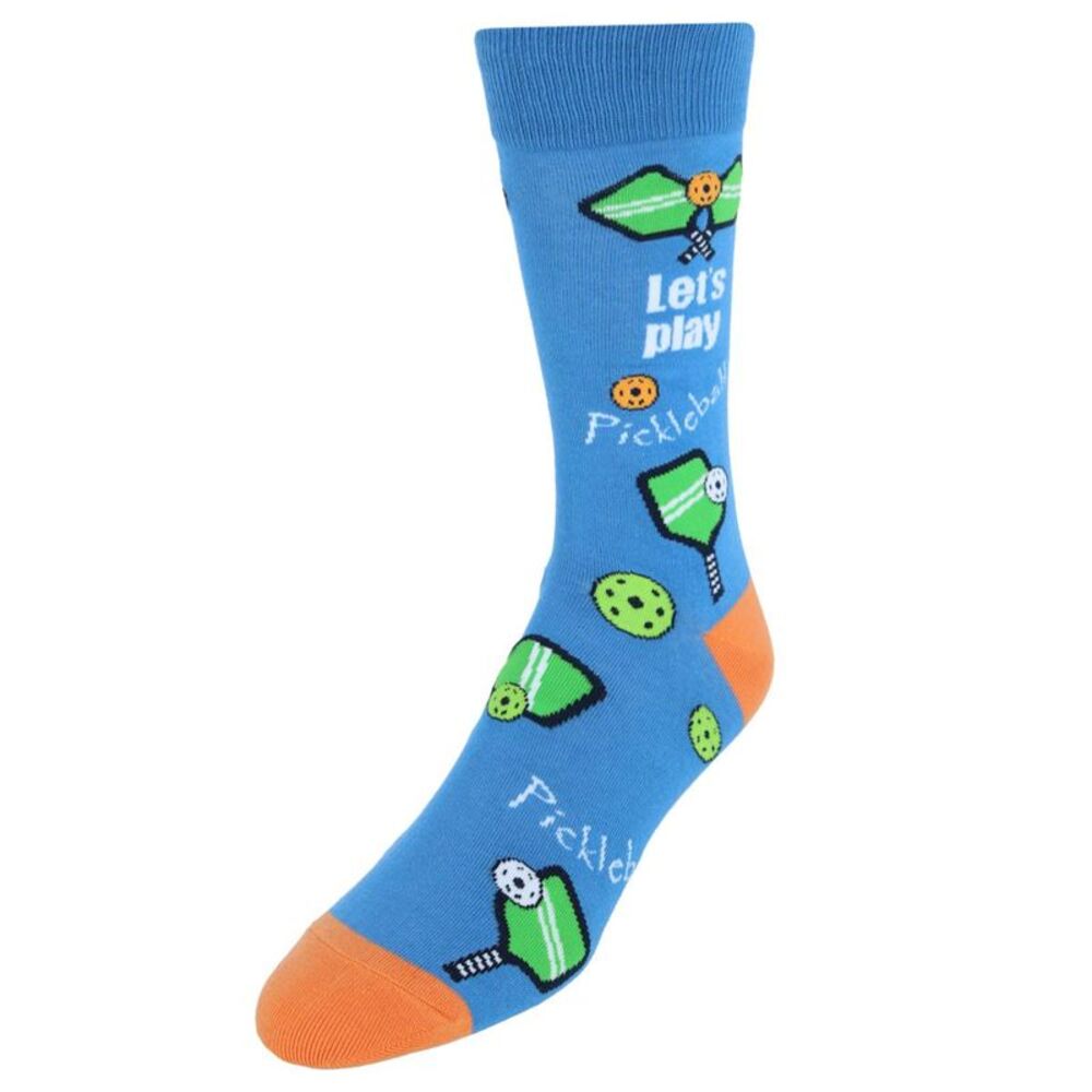 CTM Men's Novelty Let's Play Pickleball Soft Socks (1 Pair)